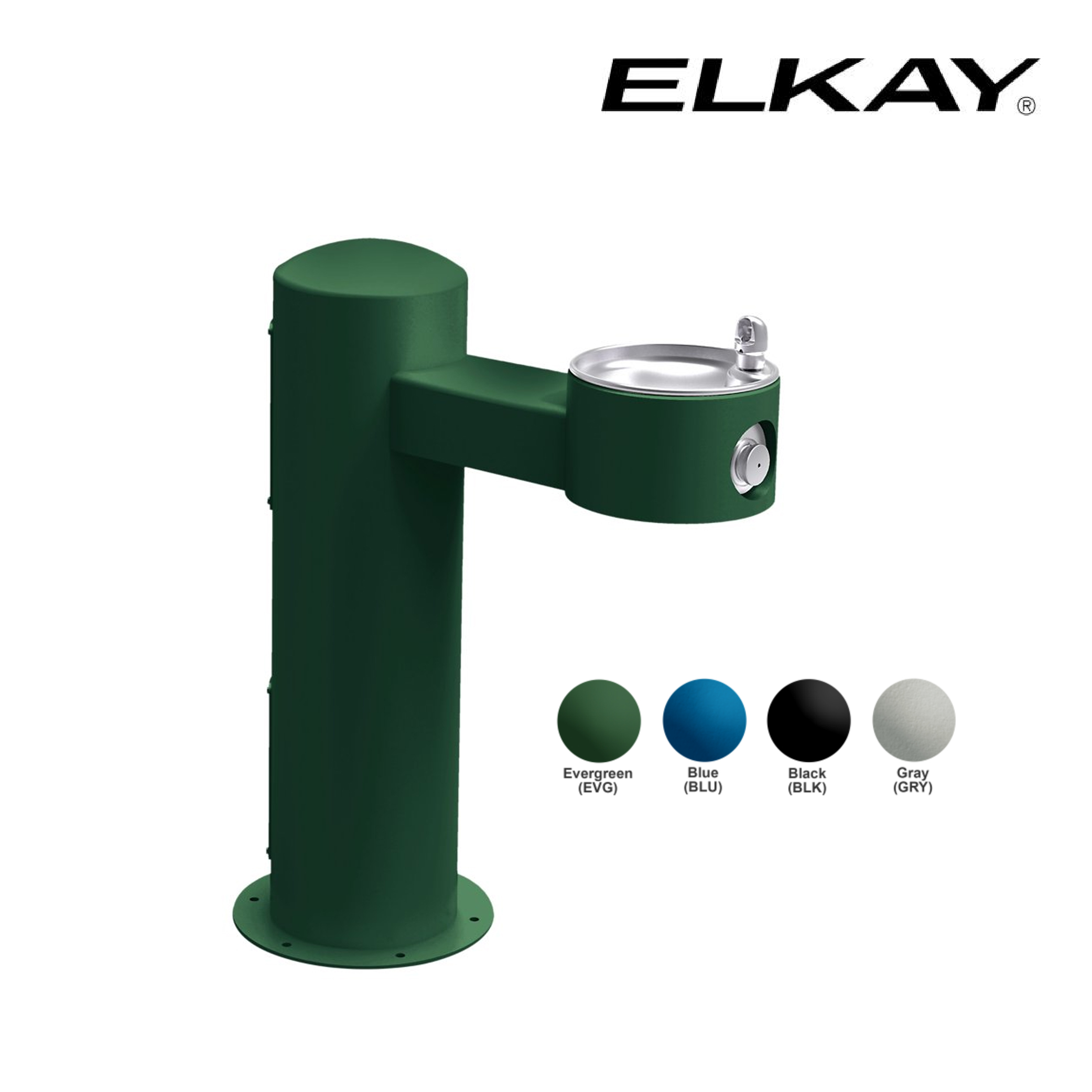 Elkay® Outdoor ADA Pedestal Fountain Non-Filtered Non-Refrigerated Evergreen